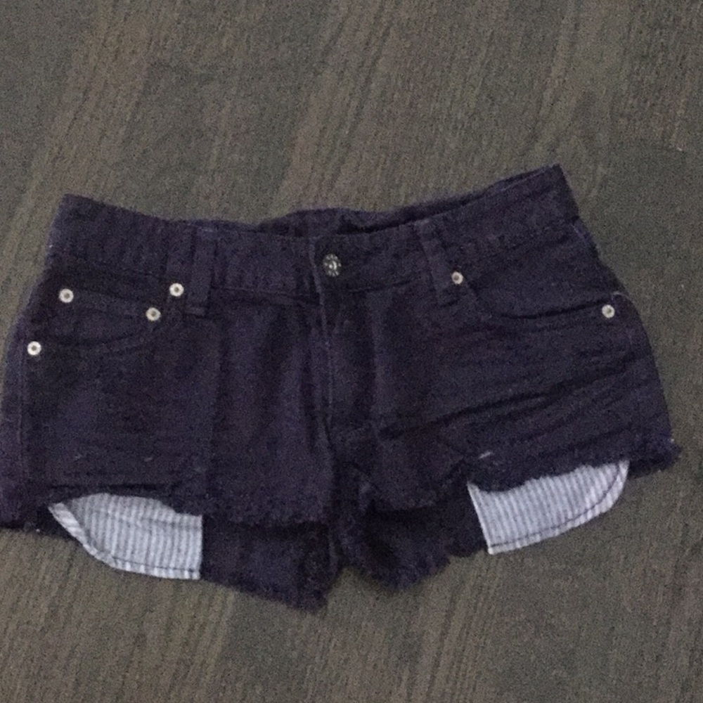 LF dark purple denim shorts